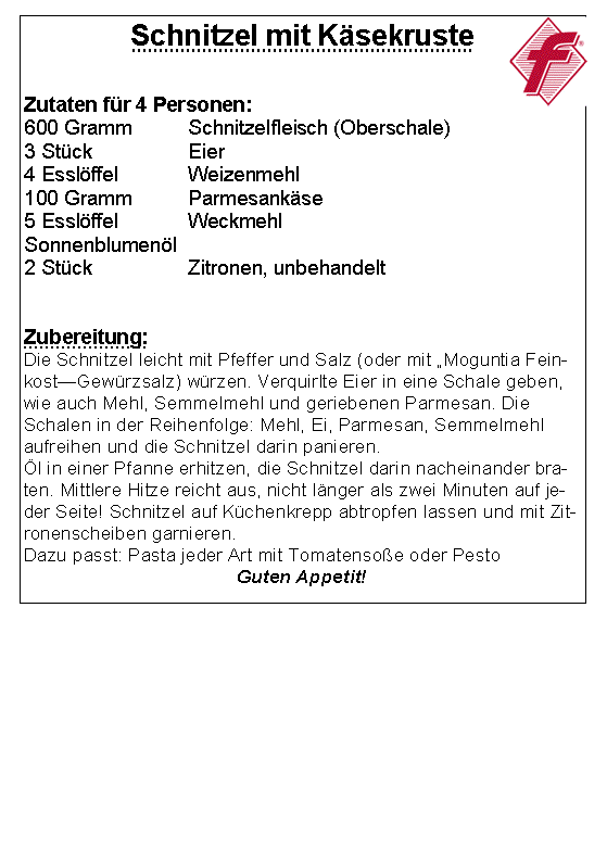 Schnitzel mit Kaesekruste
