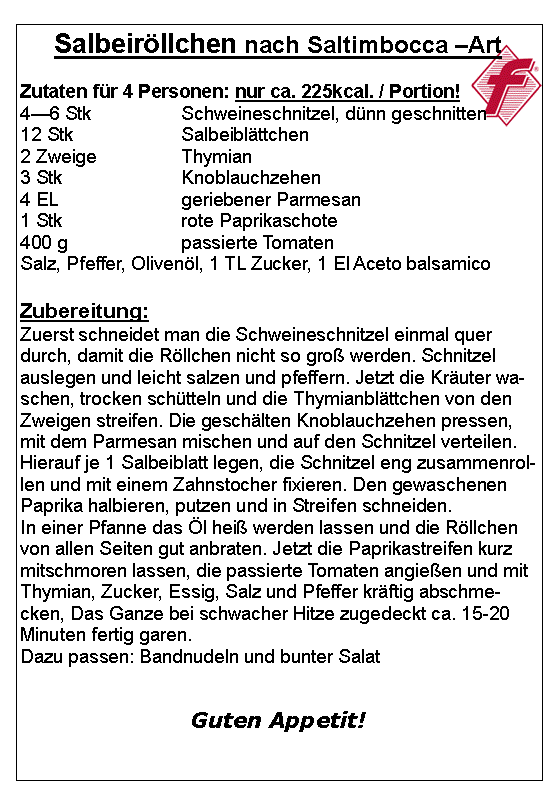Salbeiroellchen Saltimboca