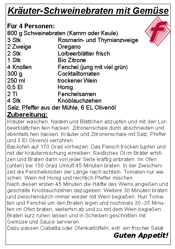 kraeuter schweinebraten mit gemuese